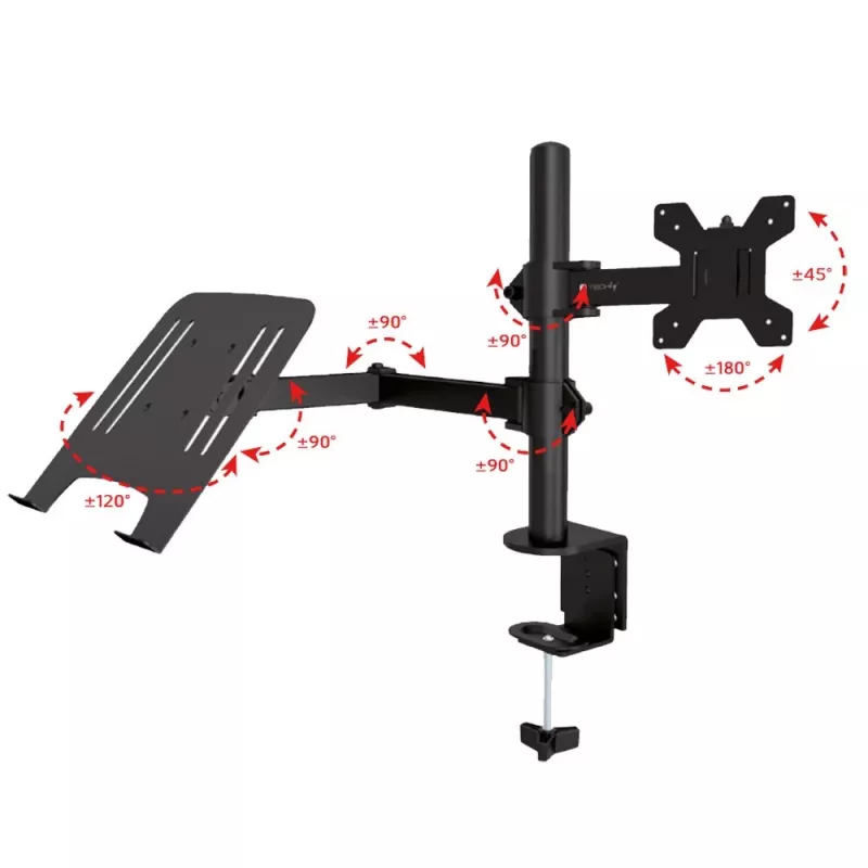 Techly ICA-LCD 174NB monitorių stovas / laikiklis 81,3 cm (32 col.) stalas Juoda