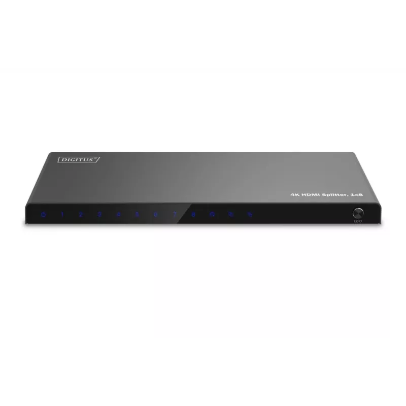 DIGITUS 1x8 HDMI skirstytuvas. 4K/60Hz HDCP 2.3. EDID valdymas