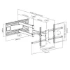 Techly ICA-PLB 490 TV laikiklis/sieninis stovas 2.03 m (80 colių) Juodas