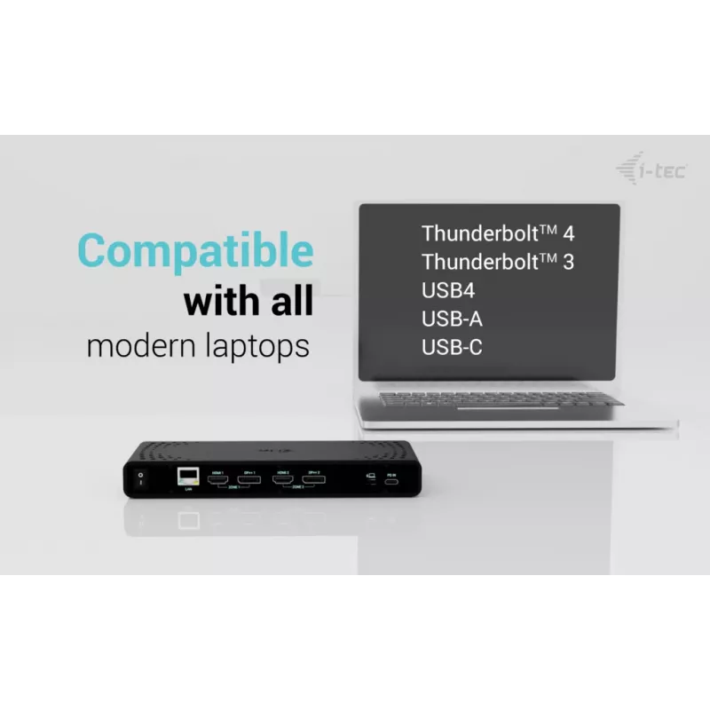 i-tec Universal Dual 4K Display Dock stotelė su 85W įkrovimu