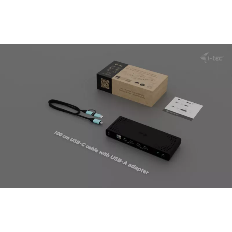 i-tec Universal Dual 4K Display Dock stotelė su 85W įkrovimu