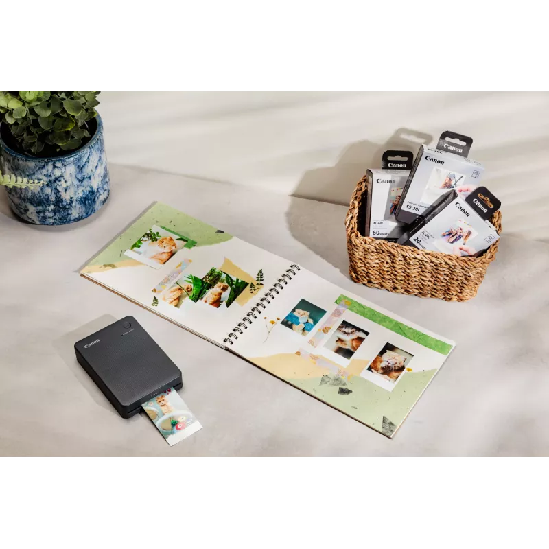 Canon SELPHY QX20 WH – nešiojamas nuotraukų spausdintuvas (dažų sublimacija, 287 x 287 DPI, 7,2x8,5 cm, Wi-Fi, balta)