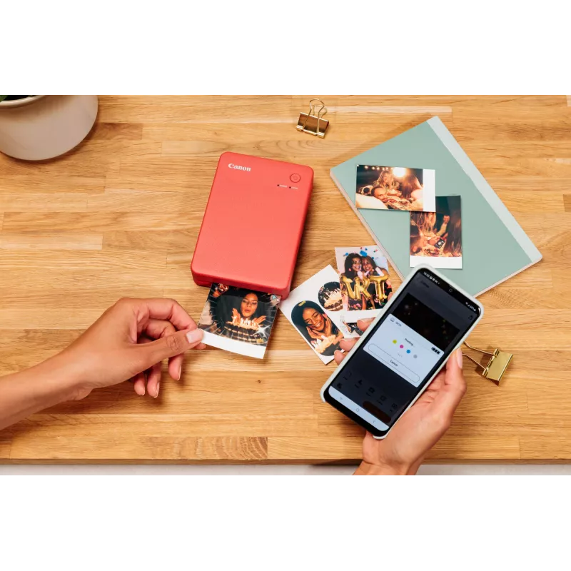 Canon SELPHY QX20 WH – nešiojamas nuotraukų spausdintuvas (dažų sublimacija, 287 x 287 DPI, 7,2x8,5 cm, Wi-Fi, balta)