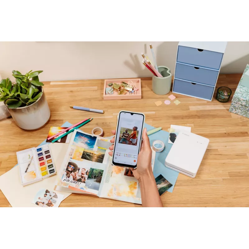 Canon SELPHY QX20 WH – nešiojamas nuotraukų spausdintuvas (dažų sublimacija, 287 x 287 DPI, 7,2x8,5 cm, Wi-Fi, balta)