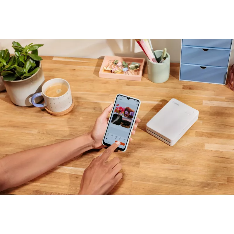 Canon SELPHY QX20 WH – nešiojamas nuotraukų spausdintuvas (dažų sublimacija, 287 x 287 DPI, 7,2x8,5 cm, Wi-Fi, balta)