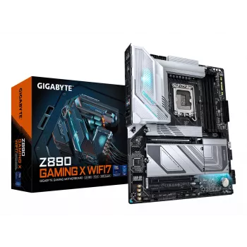 GIGABYTE Z890 GAMING X WIFI7 pagrindinė plokštė – palaiko Intel Core Ultra (2 serija) procesorius, 16+1+2 fazių VRM, iki 8800MHz DDR5 (OC), 1xPCIe 5.0 + 3xPCIe 4.0, Wi-Fi 7, 2.5GbE LAN, USB 4
