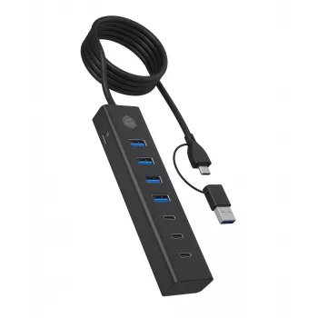 ICY BOX IB-HUB1737-C3 USB 3.2 Gen 1 USB-C 5000 Mbit/s juodas