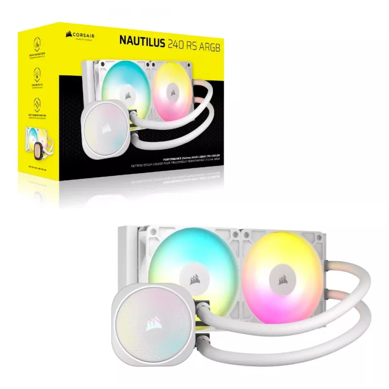 CORSAIR Nautilus 240 RS ARGB skysčio aušintuvas procesoriui, baltas