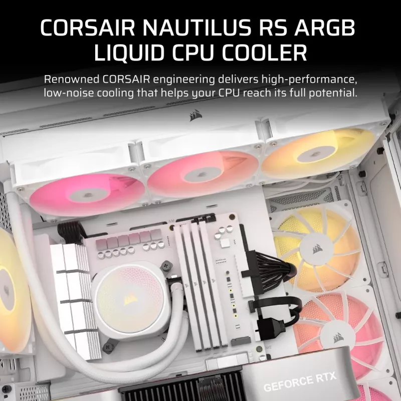 CORSAIR Nautilus 240 RS ARGB skysčio aušintuvas procesoriui, baltas