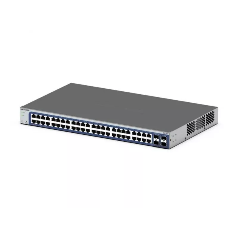 NETGEAR GS748Tv6 48 prievadų valdomas Gigabit Ethernet (10/100/1000) jungiklis, juodas/pilkas