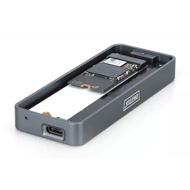 DIGITUS išorinis USB dėklas NVMe SSD – 20Gbps USB 3.2 Gen 2x2 aliuminis