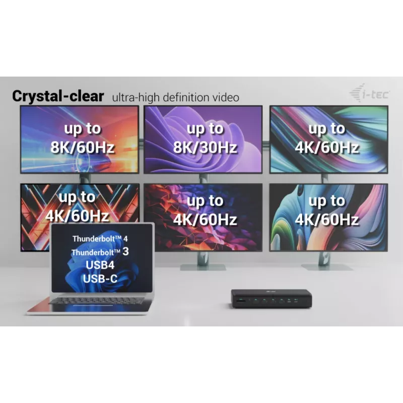 i-tec Universal 6x 4K/60Hz dokų stotelė su 140W įkrovimu