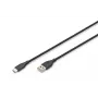 DIGITUS USB-C silikoninis įkrovimo laidas USB-A - USB-C USB 2.0 60W - 50cm juodas