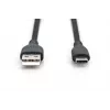 DIGITUS USB-C silikoninis įkrovimo laidas USB-A - USB-C USB 2.0 60W - 50cm juodas
