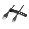 DIGITUS USB-C silikoninis įkrovimo laidas USB-A - USB-C USB 2.0 60W - 50cm juodas