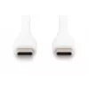 DIGITUS USB-C silikoninis įkrovimo laidas USB-C – USB-C USB 2.0 60W – 50cm Baltas