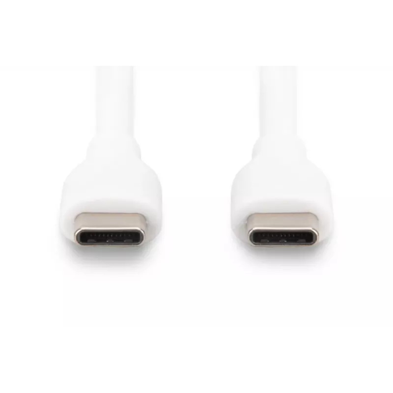 DIGITUS USB-C silikoninis įkrovimo laidas USB-C – USB-C USB 2.0 60W – 50cm Baltas