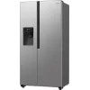 Gorenje Side by side NRR9185ESXL BK065B, laisvai pastatomas, amerikietiškos durelės, pilka, LED, plienas, stiklas