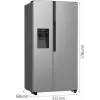 Gorenje Side by side NRR9185ESXL BK065B, laisvai pastatomas, amerikietiškos durelės, pilka, LED, plienas, stiklas