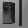 Gorenje Side by side NRR9185ESXL BK065B, laisvai pastatomas, amerikietiškos durelės, pilka, LED, plienas, stiklas