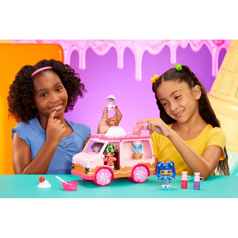MGA Entertainment Yummiland Lipgloss Truck – lėlių priekaba su lūpų blizgio gamybos rinkiniu