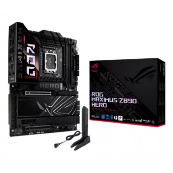 Motininė plokštė ASUS ROG MAXIMUS Z890 HERO – Intel Z890, LGA 1851, ATX, DDR5, 4 DIMM, 6x M.2, Wi‑Fi 7, 2.5Gb LAN