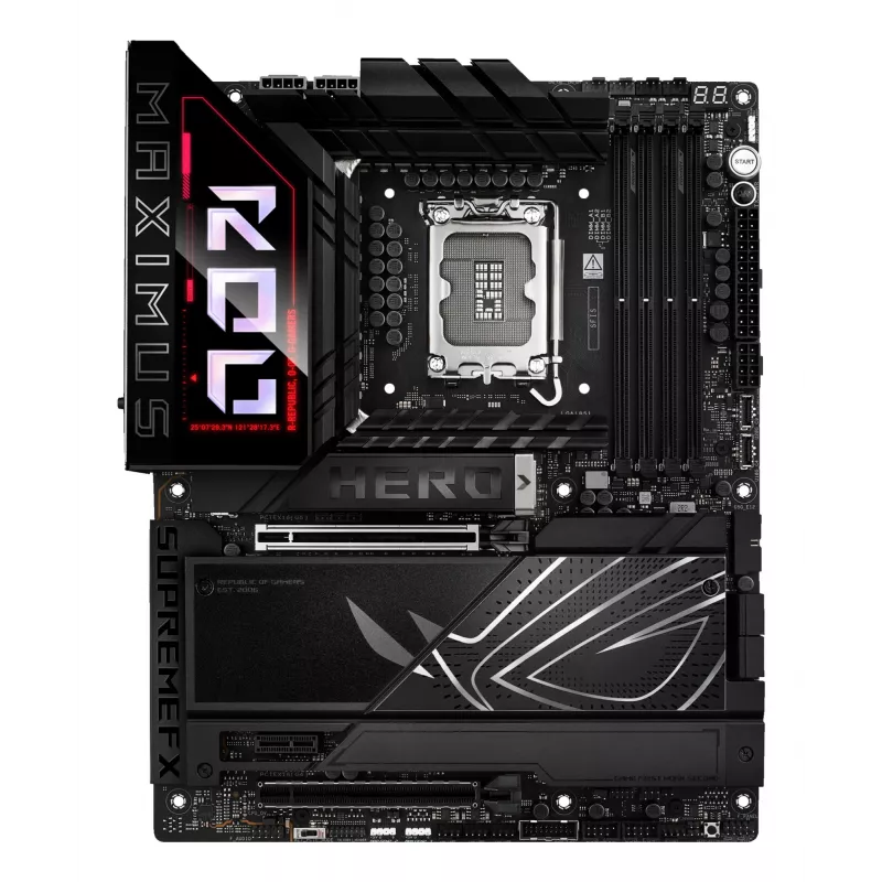 Motininė plokštė ASUS ROG MAXIMUS Z890 HERO – Intel Z890, LGA 1851, ATX, DDR5, 4 DIMM, 6x M.2, Wi‑Fi 7, 2.5Gb LAN
