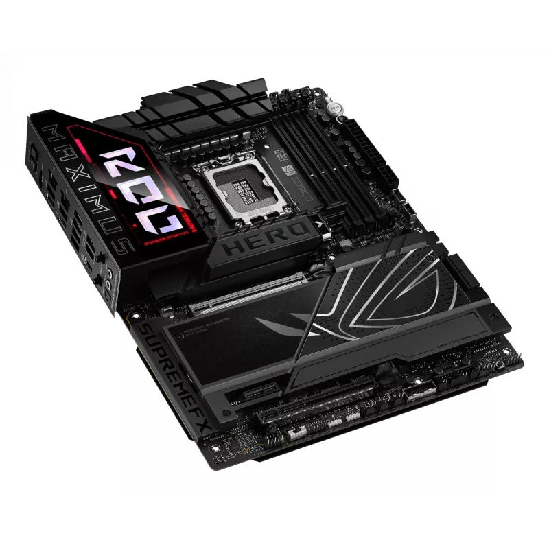 Motininė plokštė ASUS ROG MAXIMUS Z890 HERO – Intel Z890, LGA 1851, ATX, DDR5, 4 DIMM, 6x M.2, Wi‑Fi 7, 2.5Gb LAN