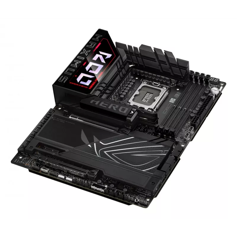 Motininė plokštė ASUS ROG MAXIMUS Z890 HERO – Intel Z890, LGA 1851, ATX, DDR5, 4 DIMM, 6x M.2, Wi‑Fi 7, 2.5Gb LAN