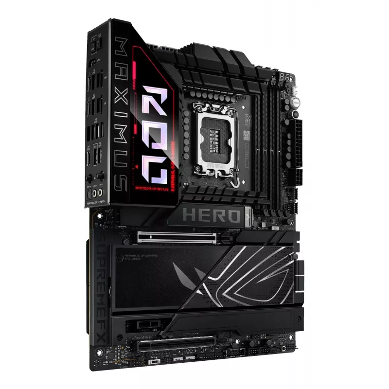 Motininė plokštė ASUS ROG MAXIMUS Z890 HERO – Intel Z890, LGA 1851, ATX, DDR5, 4 DIMM, 6x M.2, Wi‑Fi 7, 2.5Gb LAN