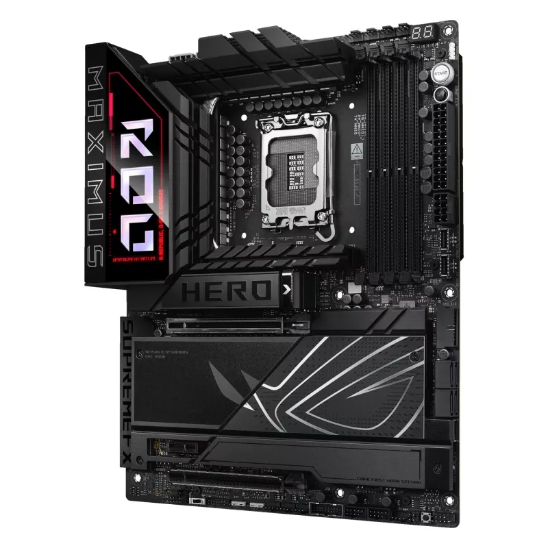 Motininė plokštė ASUS ROG MAXIMUS Z890 HERO – Intel Z890, LGA 1851, ATX, DDR5, 4 DIMM, 6x M.2, Wi‑Fi 7, 2.5Gb LAN