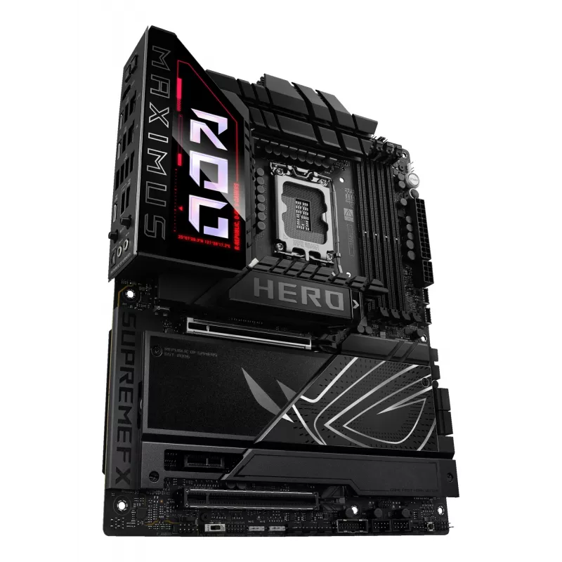 Motininė plokštė ASUS ROG MAXIMUS Z890 HERO – Intel Z890, LGA 1851, ATX, DDR5, 4 DIMM, 6x M.2, Wi‑Fi 7, 2.5Gb LAN
