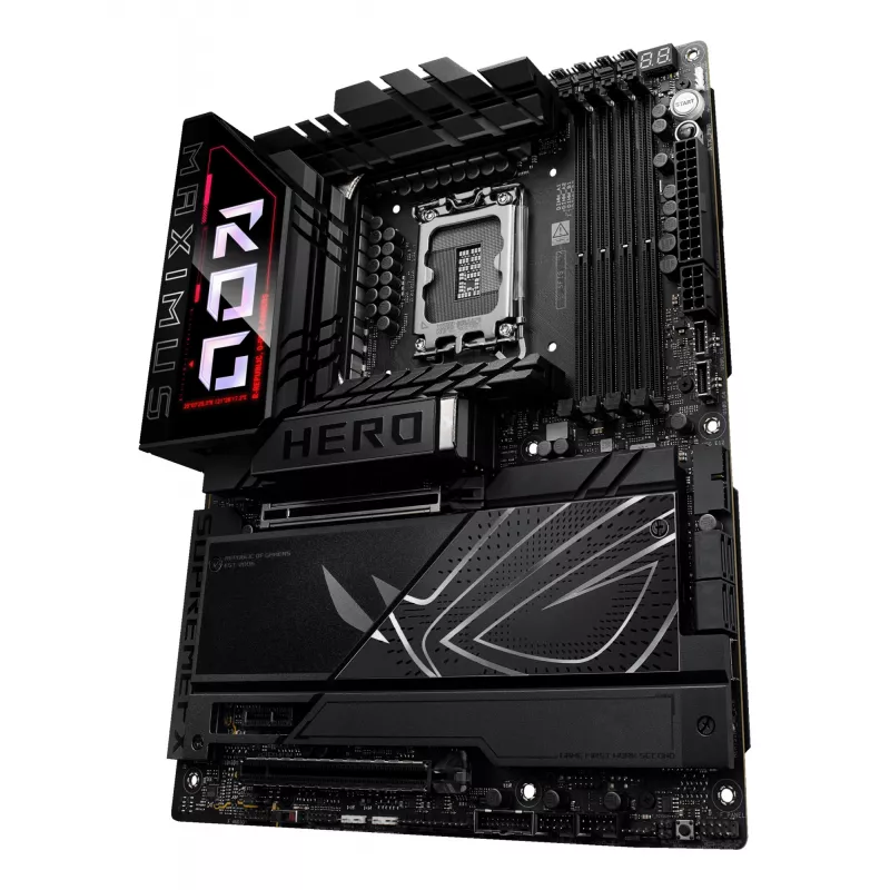 Motininė plokštė ASUS ROG MAXIMUS Z890 HERO – Intel Z890, LGA 1851, ATX, DDR5, 4 DIMM, 6x M.2, Wi‑Fi 7, 2.5Gb LAN
