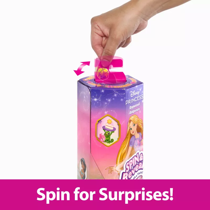 Disney Princess Spin & Reveal Rapunzel mados lėlė ir aksesuarai su 11 staigmenų