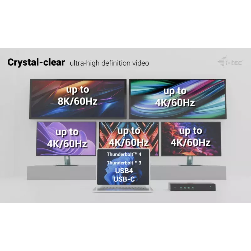 i-tec Universal 5x 4K/60Hz dokų stotelė su 100W įkrovimu