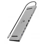 ICY BOX 11-in-1 USB Type-C stotelė, laidinė, USB 3.2 Gen 1 Type-C, 100 W, 3.5 mm, 10/100/1000 Mbit/s, antracito, juoda