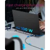ICY BOX 11-in-1 USB Type-C stotelė, laidinė, USB 3.2 Gen 1 Type-C, 100 W, 3.5 mm, 10/100/1000 Mbit/s, antracito, juoda