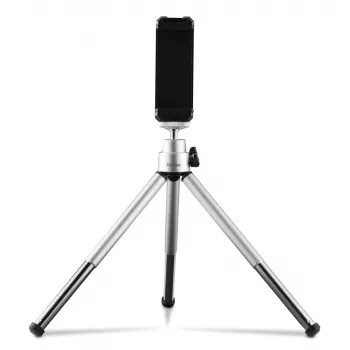 Hama Fancy 2in1 Mini Trikojis Mobiliesiems Telefonams ir Fotoaparatams (¼), Kelioninis Trikojis, 16 cm, sidabrinis