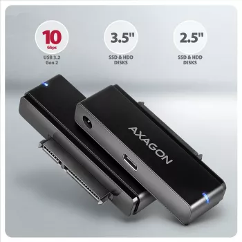Axagon ADSA-FPX USB-C 10Gbps FAST PORT X adapter 2.5/3.5 colio SSD/HDD