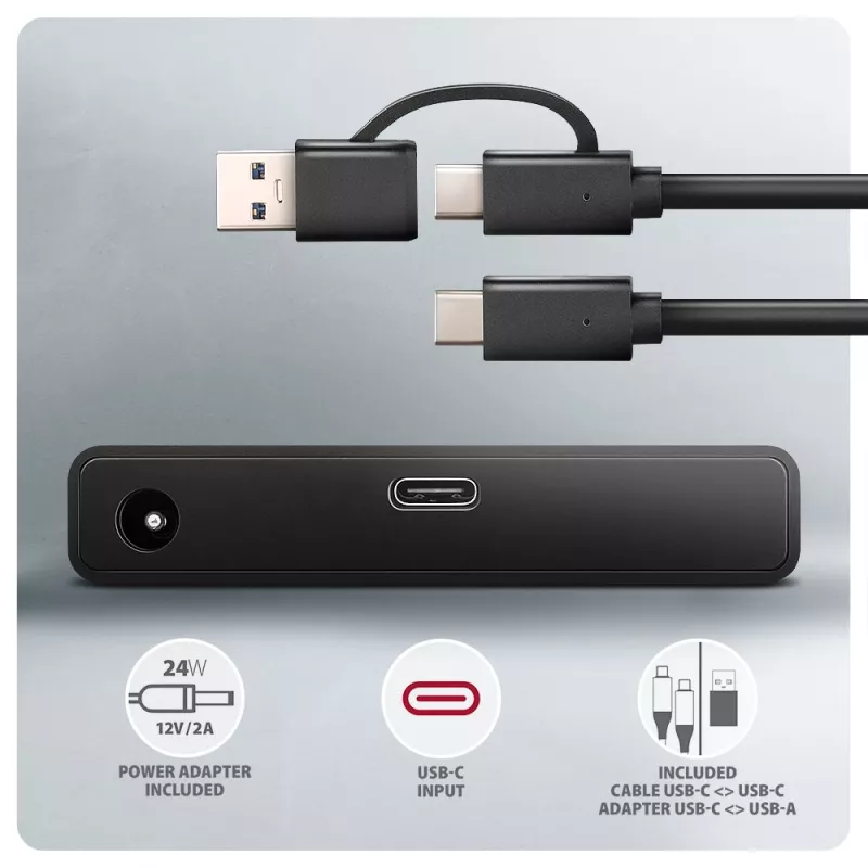 Axagon ADSA-FPX USB-C 10Gbps FAST PORT X adapter 2.5/3.5 colio SSD/HDD
