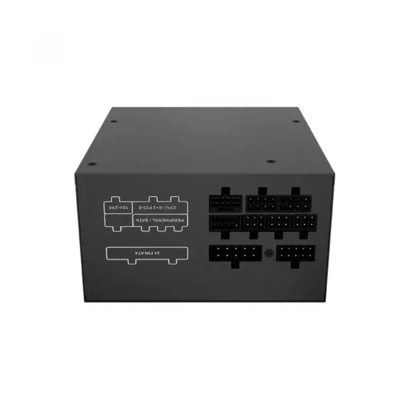 Maitinimo šaltinis GEMBIRD Fornax Power 750W ATX 80 PLUS Gold modulinis 12 cm ventiliatorius EPS 4+4pin PCIe 6+2pin SATA jungtys