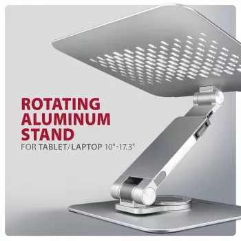 Axagon STND-LR Aliumininis stovas su 360° sukimu nešiojamiesiems kompiuteriams 10 inch–17,3 inch