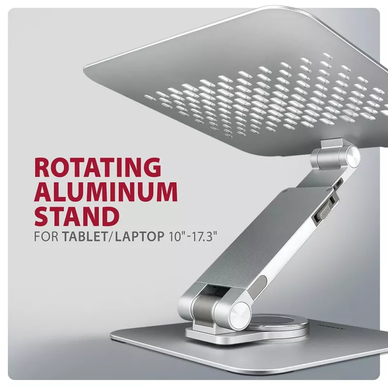Axagon STND-LR Aliumininis stovas su 360° sukimu nešiojamiesiems kompiuteriams 10 inch–17,3 inch