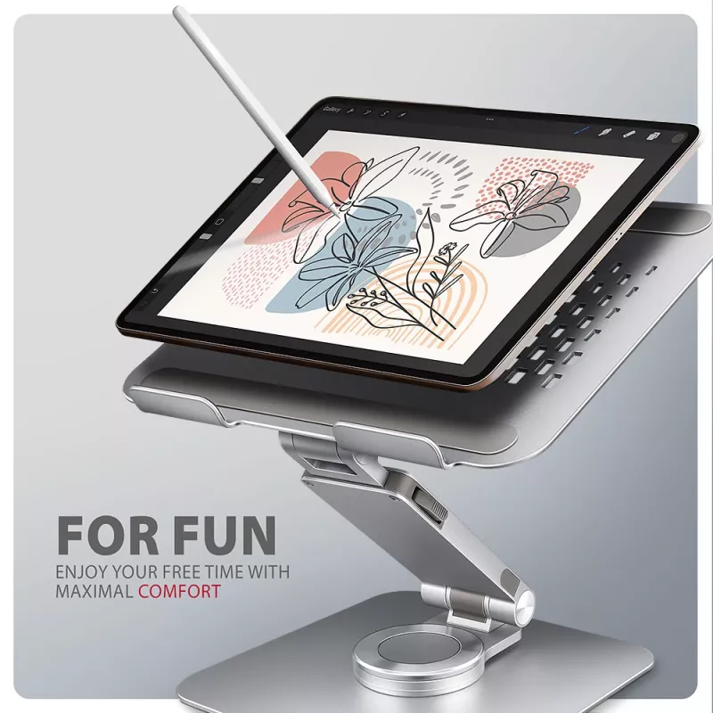 Axagon STND-LR Aliumininis stovas su 360° sukimu nešiojamiesiems kompiuteriams 10 inch–17,3 inch