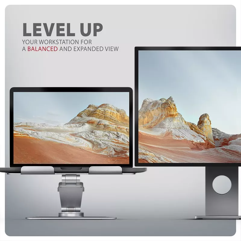Axagon STND-LR Aliumininis stovas su 360° sukimu nešiojamiesiems kompiuteriams 10 inch–17,3 inch