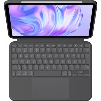 LOGITECH Combo Touch iPad Pro pilkai grafito spalvos QWERTY UK klaviatūros dėklas