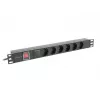 PDU Lanberg PDU-06F-0200-BK 6 lizdų 1U juodas
