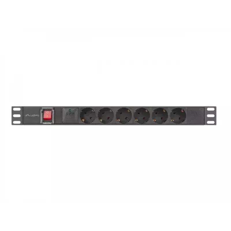 PDU Lanberg PDU-06F-0200-BK 6 lizdų 1U juodas