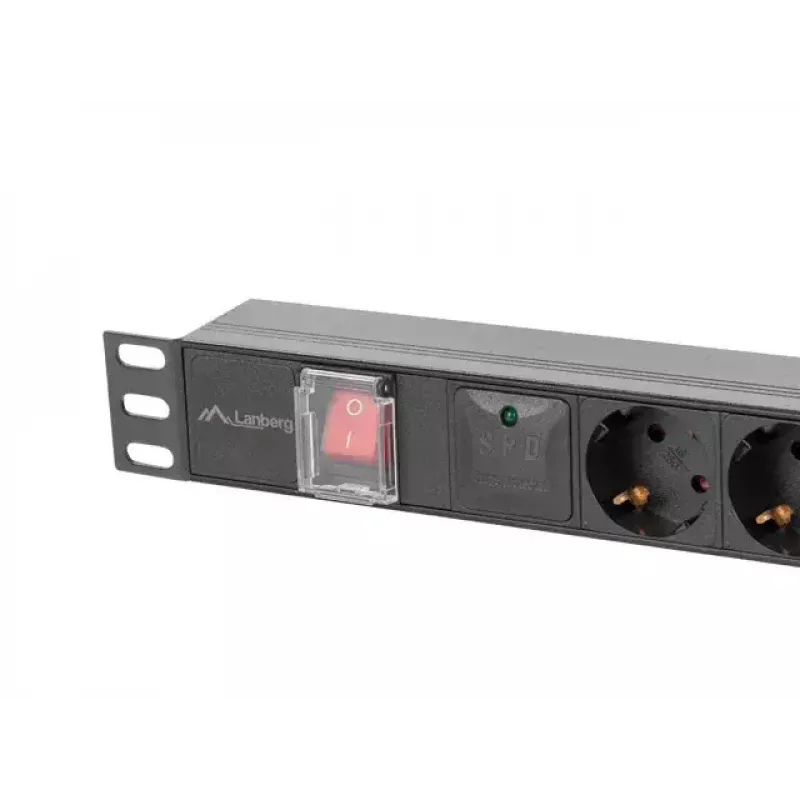 PDU Lanberg PDU-06F-0200-BK 6 lizdų 1U juodas