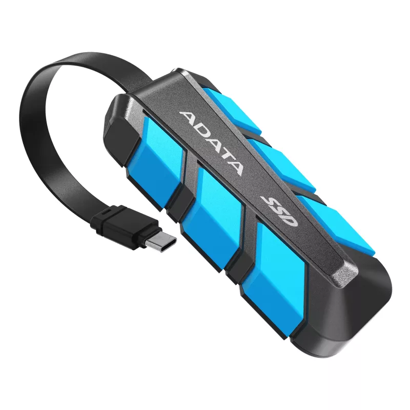 ADATA SC740 2TB išorinis SSD Plug&Go mėlynas 1050/1000 MB/s MIL.STD USB Type-C 3.2 Gen 2 juodas, mėlynas